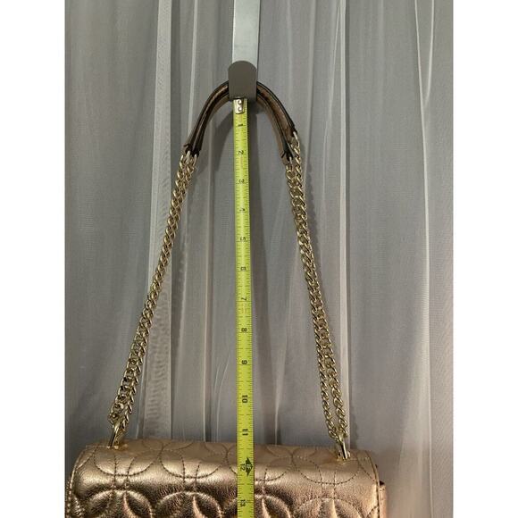 New Michael Kors Sloan Gold Chain Quilted Leather Shoulder Bag Rose Gold Shiny - Picture 9 of 16